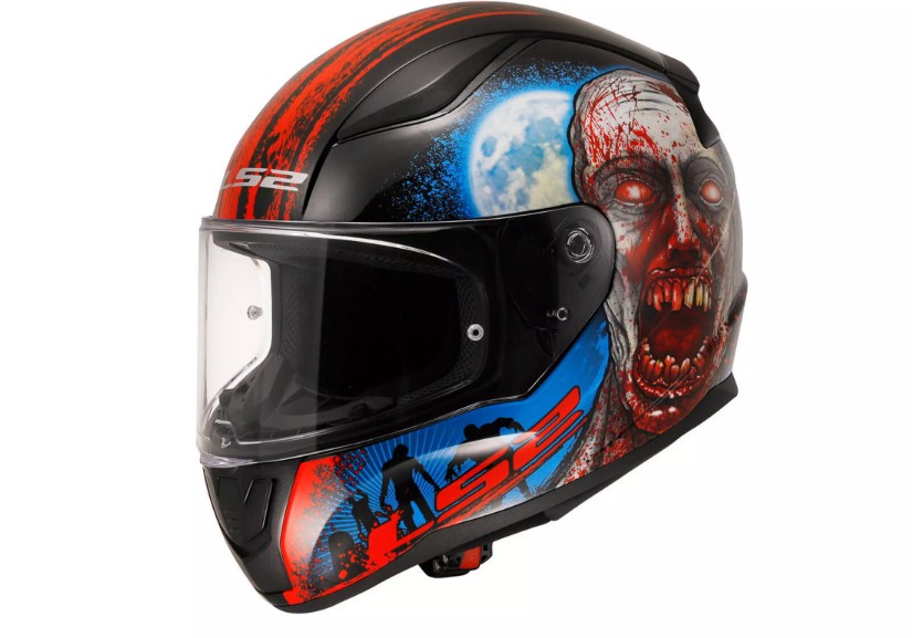 LS2 RAPID II FF353 ZOMBIE GLOSS BLACK RED