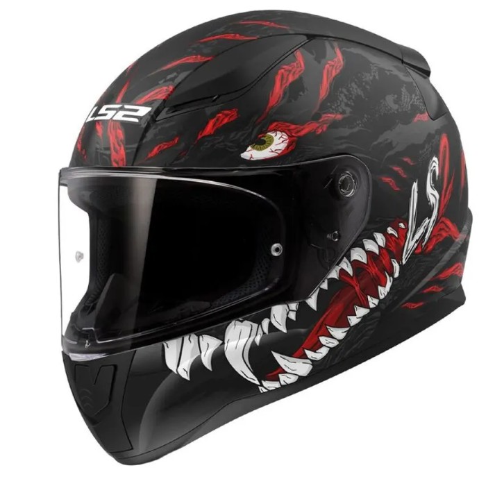 LS2 RAPID II FF353 KAIJU MATT BLACK RED WHITE