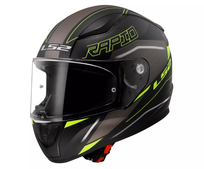 LS2 RAPID II FF353 ROKKU MATT BLACK H-V YELLOW