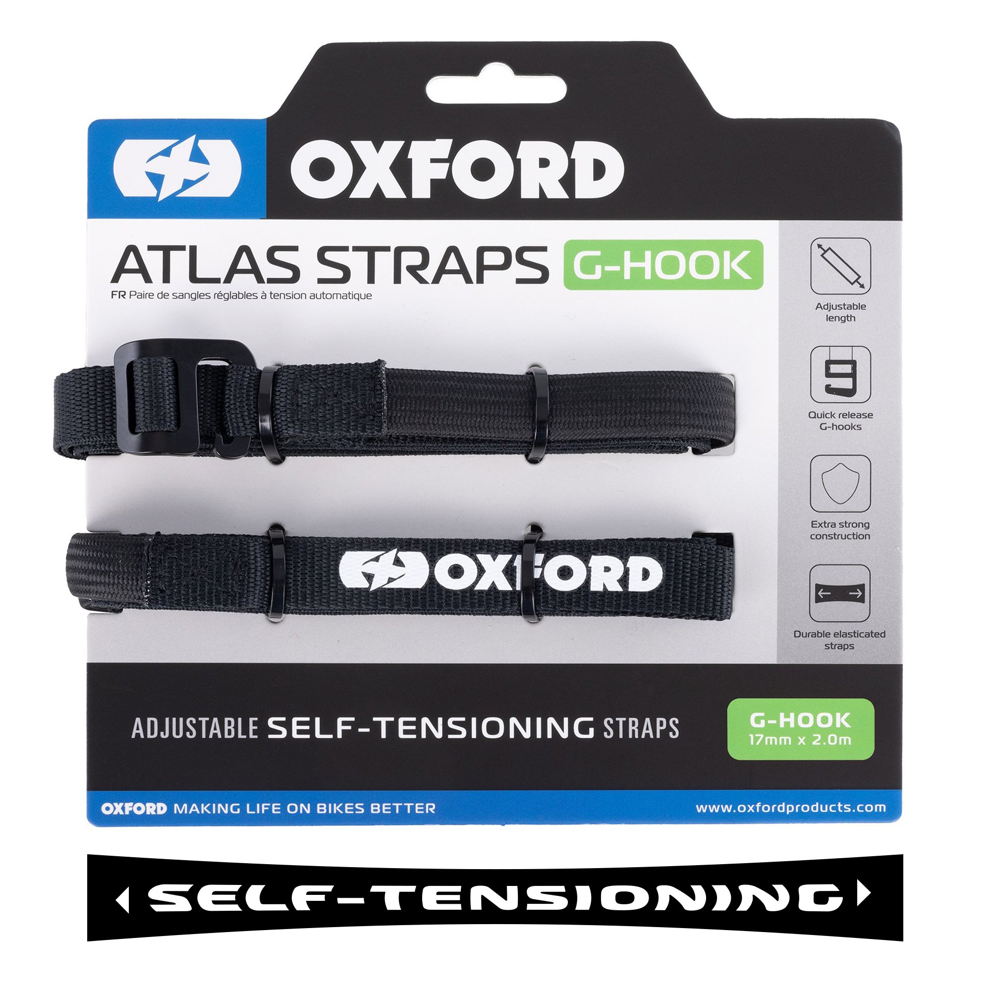 ΙΜΑΝΤΑΣ Oxford Atlas G-Hook 17mm x 2.0M Black (Pair) OX303