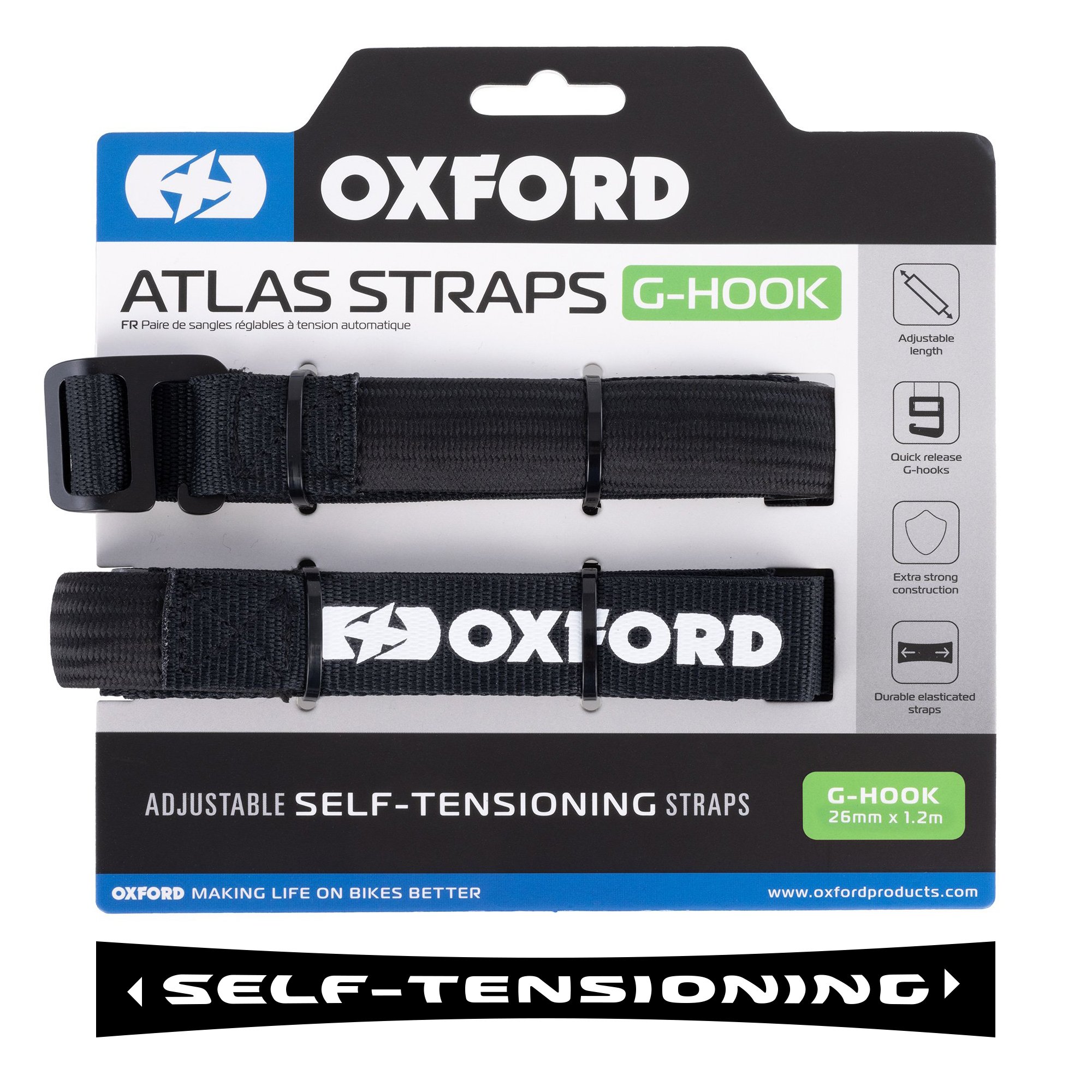 ΙΜΑΝΤΑΣ Oxford Atlas G-Hook 26mm x 1.2M Black (Pair) OX306