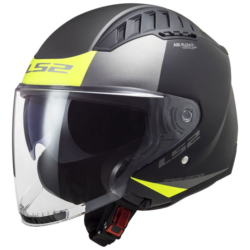 LS2 COPTER II OF600 URBANE MATT BLACK H-V YELLOW