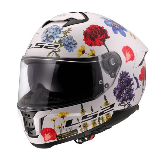 LS2 FF808 STREAM II FLOWERS GLOSS WHITE