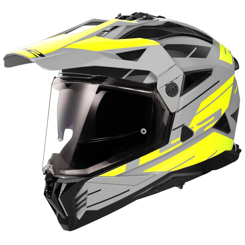 LS2 MX702 PIONEER II NAMIB MATT GREY H-V YELLOW